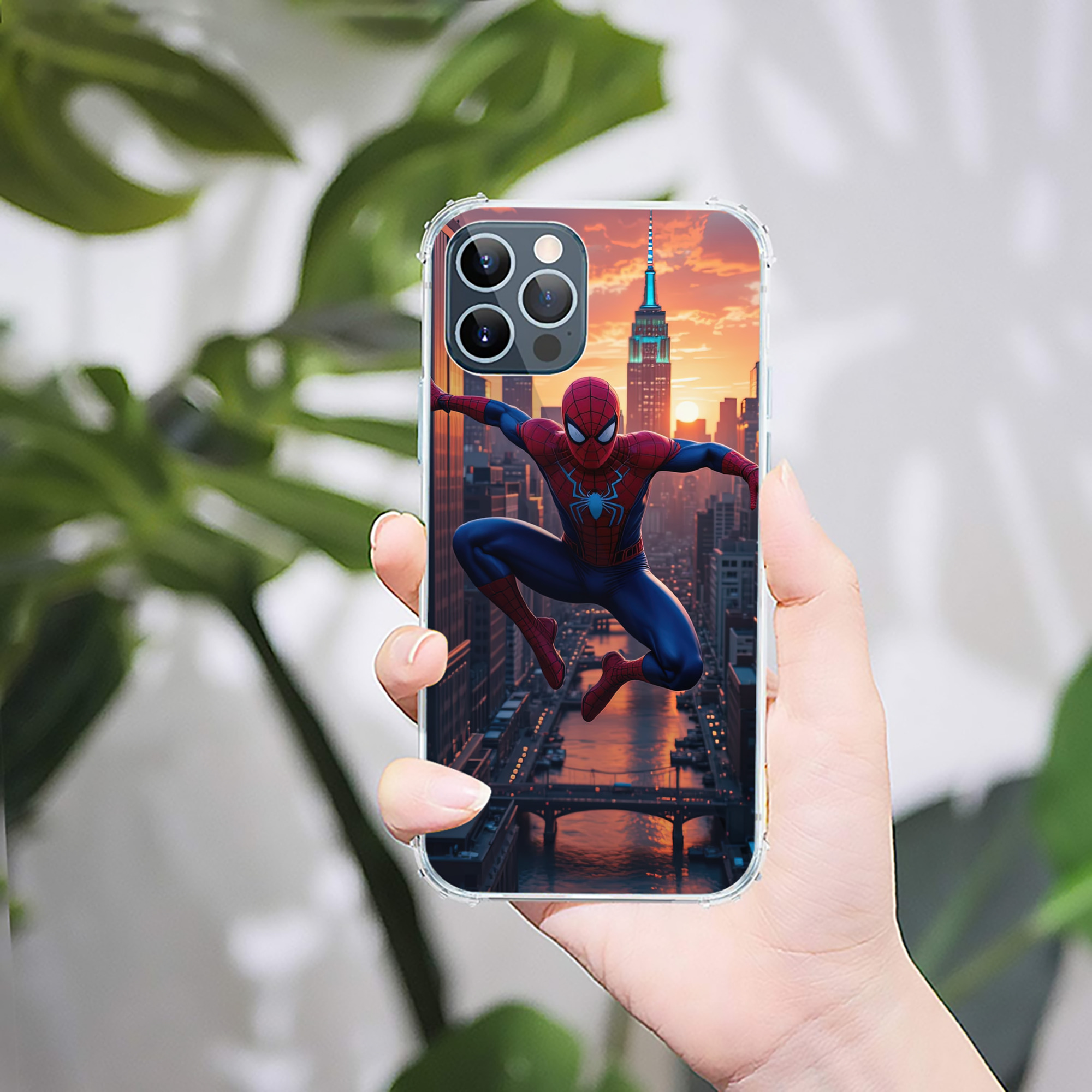（画像用） Spider Man スパイダーマン 【iPhone 12シリーズ対応】透明スマホケース（クリアソフトケース）
